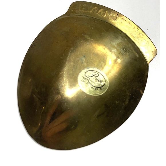 Vintage Solid Brass Pocket Change Dish Coin Tray Holder 3 Inches Wide - Picture 3 of 4